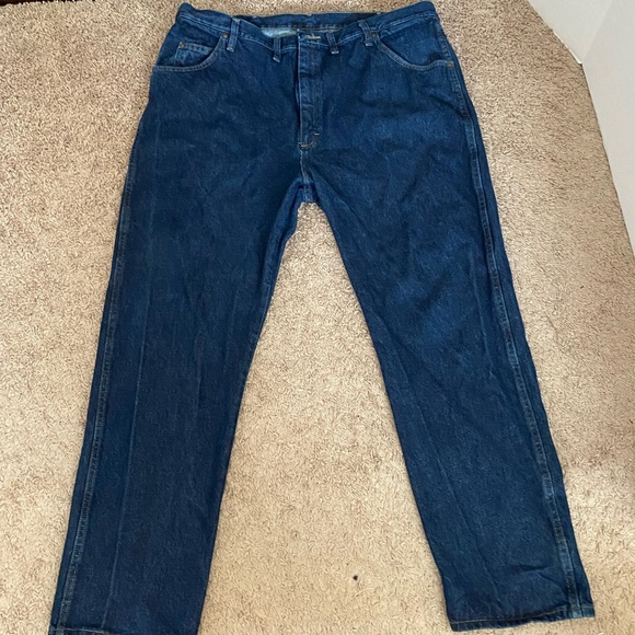 Wrangler 100% Cotton Pants Blue Jeans Size 44/32 - Picture 2 of 16